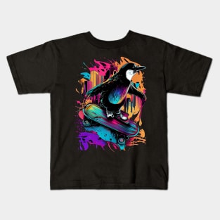 Penguin Skateboarding Kids T-Shirt